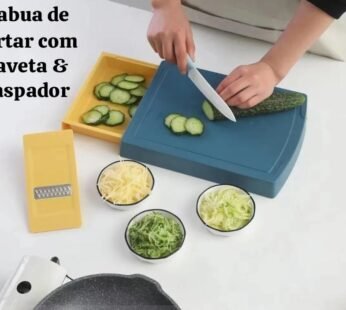 Tabua de cortar com gaveta & raspador