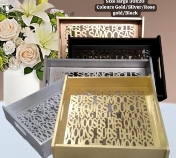 Bandeja de salgadinhos com incrustação em acrílico🍃